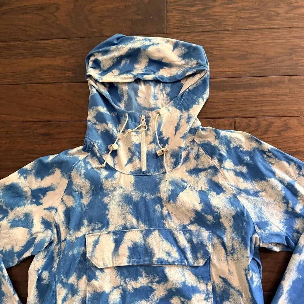 North Face Jacket Mens Small Tie Dye Hooded Lightweight 1/4 Zip Anorak NF0A55T7
